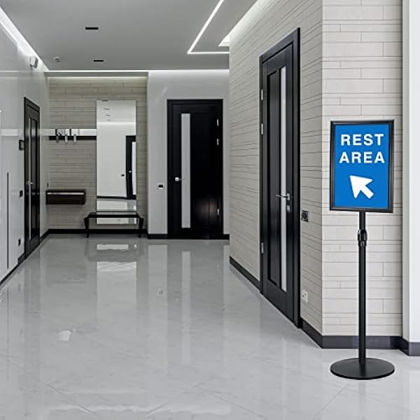 NewZeal Verstelbare A4 Poster Stand Heavy-duty Vloerstaande Poster Houder Kennisgeving Stand Tekenhouder voor Bruiloft/Show/Display/Advertentie, Zwart